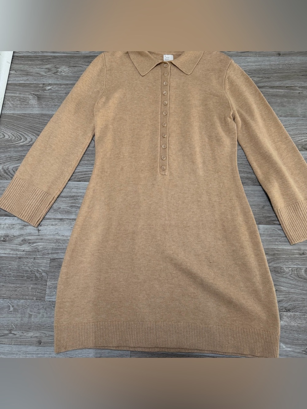 A New Day Women’s Long Sleeve Collared Button-Front Sweater Dress Size Large - Picture 5 of 9